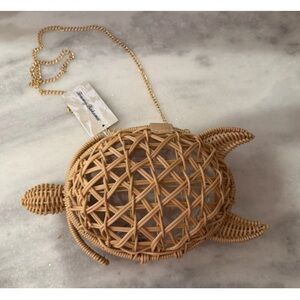 TikTok Viral Tommy Bahama Wicker Turtle Crossbody Bag Purse Beach Handbag NWT